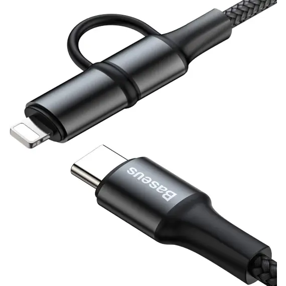 კაბელი Baseus Twins 2 in 1 Cable Type-C to Type-C 60W 1m CATLYW-01 , 3 image - Primestore.ge