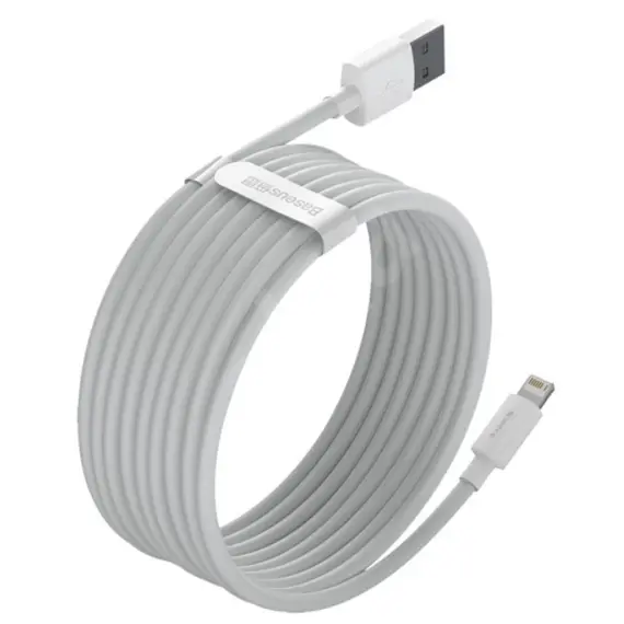 კაბელი Baseus Simple Wisdom Data Cable Kit USB to Lightning 2.4A 1.5m TZCALZJ-02 , 2 image - Primestore.ge