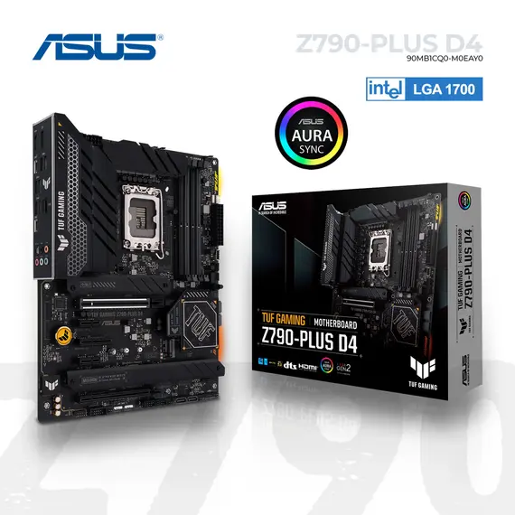 დედა დაფა ASUS TUF GAMING Z790-PLUS D4 s1700 Z790 4xDDR4 M.2 HDMI-DP ATX , 2 image - Primestore.ge
