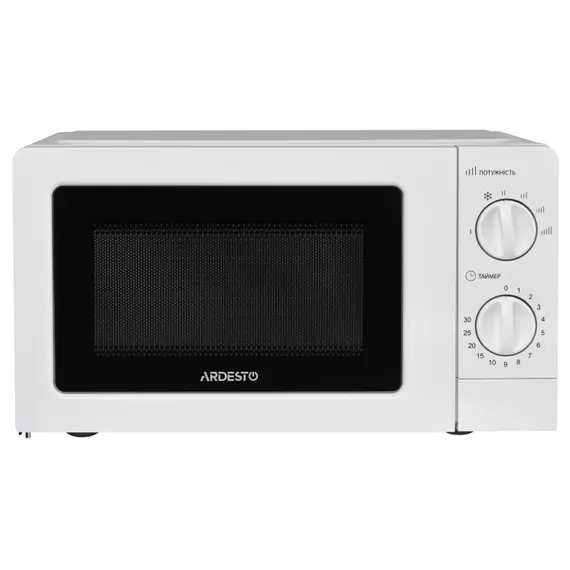 მიკროტალღური ღუმელი ARDESTO Microwave oven, 20L, mechanical control, 700W, button opening, white  - Primestore.ge