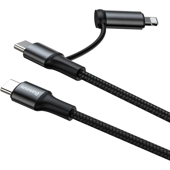 კაბელი Baseus Twins 2 in 1 Cable Type-C to Type-C 60W 1m CATLYW-01 , 2 image - Primestore.ge