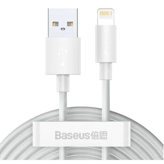 კაბელი Baseus Simple Wisdom Data Cable Kit USB to Lightning 2.4A 1.5m TZCALZJ-02  - Primestore.ge