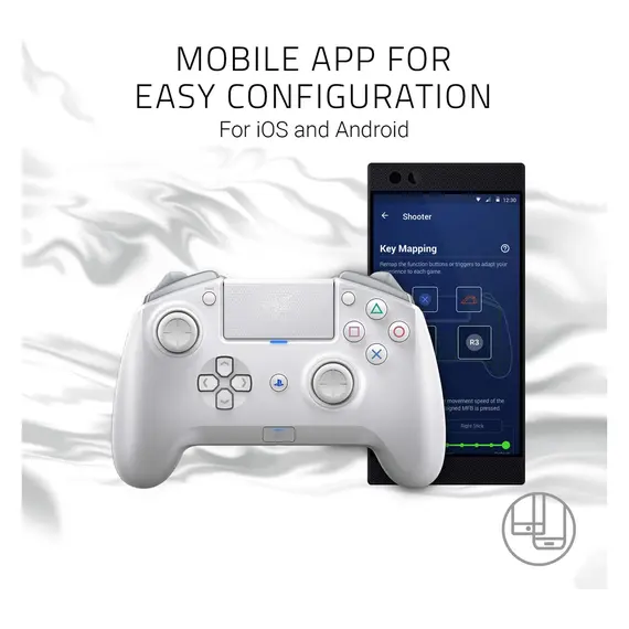 ჯოისტიკი Razer Gamepad Raiju Tournament Ed. Mercury BT/USB White , 3 image - Primestore.ge