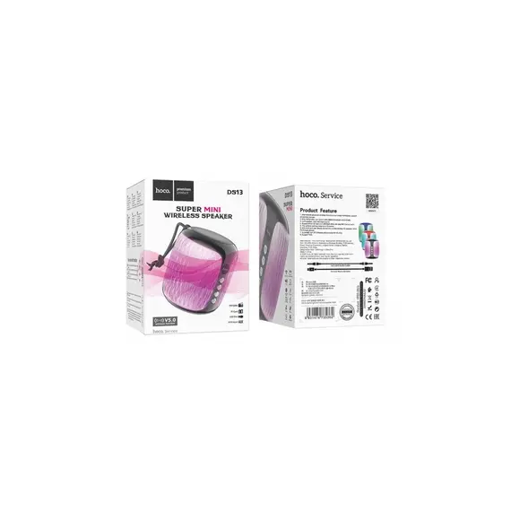დინამიკი Hoco DS13 Colorful Light Mini Wireless Speaker Black , 3 image - Primestore.ge