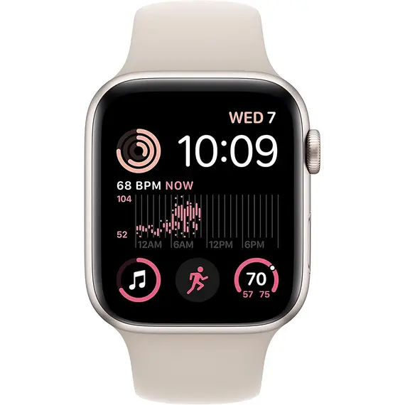 სმარტ საათი Apple Watch Series SE 2 GPS 44mm Starlight Aluminum Case With Sport Band MNTD3 S/M , 2 image - Primestore.ge