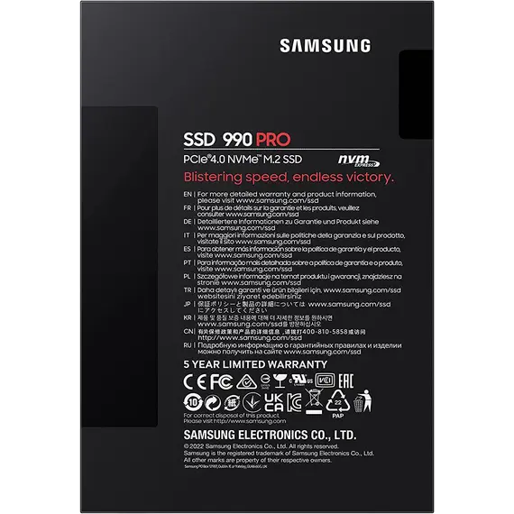 მყარი დისკი Samsung 990 PRO 1TB NVMe M.2 SSD (MZ-V9P1T0BW) , 6 image - Primestore.ge