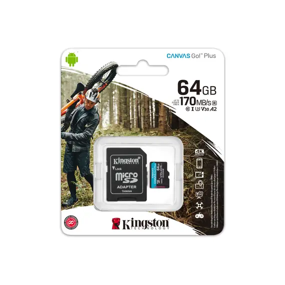 ფლეშ მეხსიერების ბარათი Kingston 64GB SDXC Canvas Go! Plus (SDCG3/64) , 3 image - Primestore.ge
