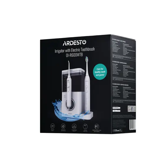 ირიგატორი + კბილის ელექტრო ჯაგრისი Ardesto OI-R600WTB Oral Irrigator 600ml + Electric Toothbrush white 2 in 1 , 11 image - Primestore.ge