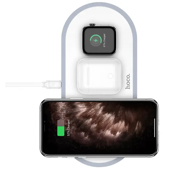 პორტატული დამტენი Hoco Handsome 3-in-1 Wireless Fast Charger CW24 , 4 image - Primestore.ge