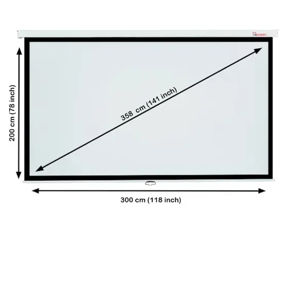 პროექტორის ეკრანი ALLSCREEN MANUAL PROJECTION SCREEN 300X200CM HD FABRIC CWP-11879 Diagonal 141 inch / 358 CM , 2 image - Primestore.ge