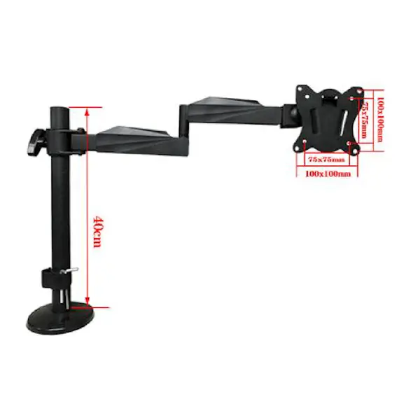 მონიტორის საკიდი Allscreen MB1427H, 14"-27", Monitor Mount, Black , 3 image - Primestore.ge