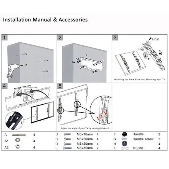ტელევიზორის მოძრავი საკიდი Allscreen LCD LED TV Bracket CTMD60 universal TV size 40"-80" inch , 5 image - Primestore.ge