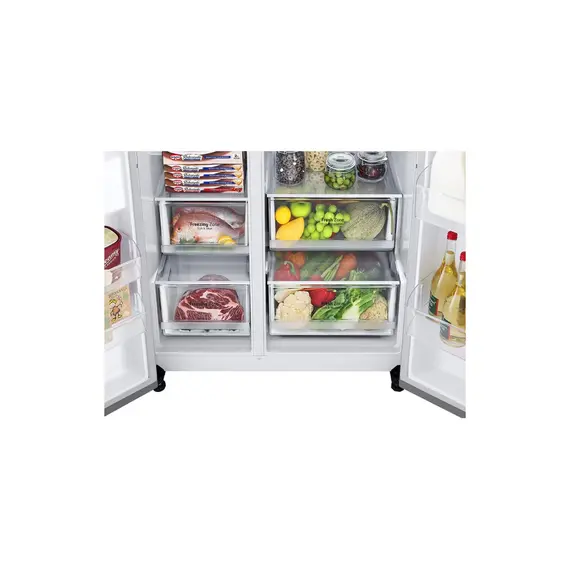 Refrigerator LG GR-B267SLWL - Side By Side, 647 Liters, Platinum Silver, 8 image