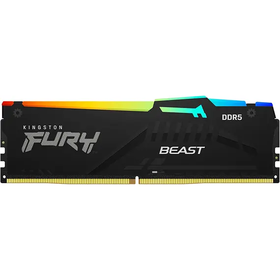 ოპერატიული მეხსიერება Kingston Fury Beast RGB 16GB DDR5 5200MT/s CL40 DIMM Desktop Memory (KF552C40BBA-16)  - Primestore.ge