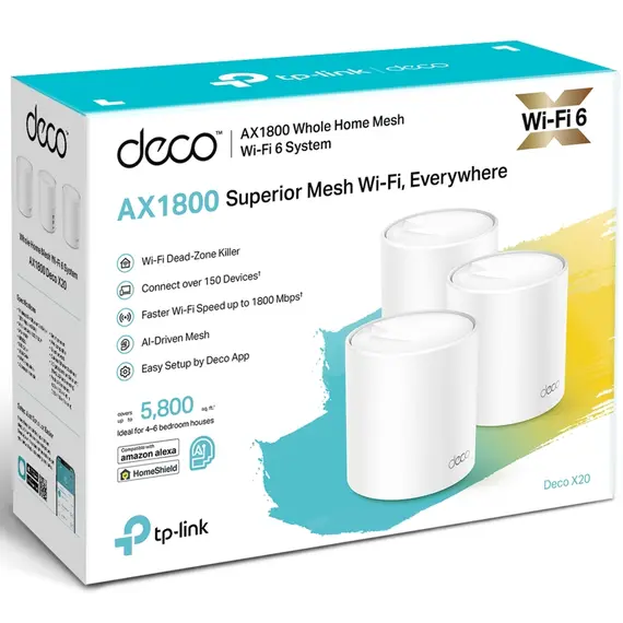 Wi-Fi როუტერი TP-Link Deco X20 (3-pack) AX1800 Whole Home Mesh Wi-Fi System , 3 image - Primestore.ge