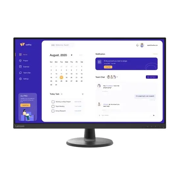 Monitor Lenovo 63DAGAT2EU C32u-40, 31.5", Monitor, UHD, VA, HDMI, DP, Black
