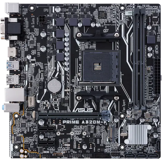 დედა დაფა Asus Prime A320M-K (90MB0TV0-M0EAY0)  - Primestore.ge
