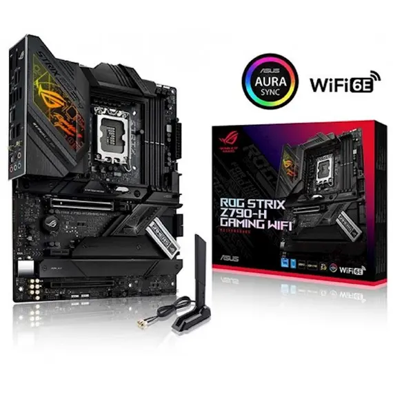 დედა დაფა ASUS ROG STRIX Z790-H GAMING WIFI s1700 Z790 4xDDR5 M.2 HDMI-DP Wi-Fi BT ATX  - Primestore.ge