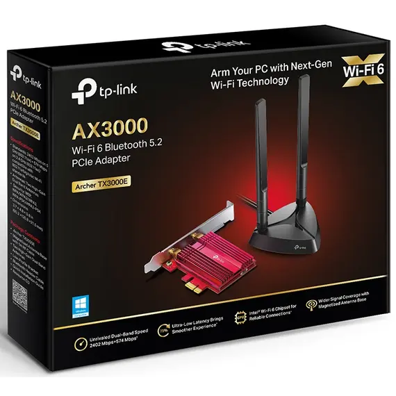 Wi-Fi ადაპტერი TP-Link Archer AX3000E Wi-Fi 6 Bluetooth 5.2 PCIe Adapter , 4 image - Primestore.ge