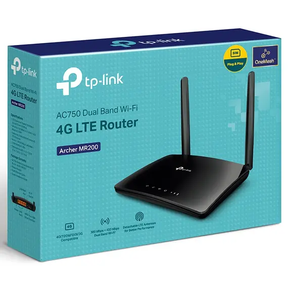 Wi-Fi როუტერი TP-Link Archer MR200 AC750 Wireless Dual Band 4G LTE Router , 4 image - Primestore.ge