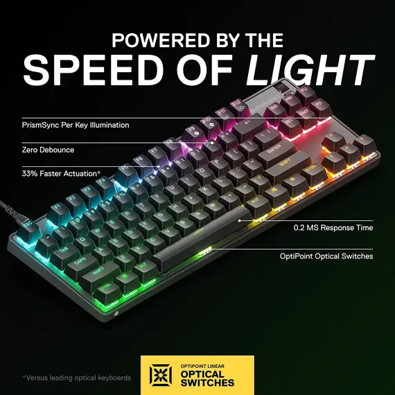 კლავიატურა SteelSeries Keyboard Apex 9 TKL US , 3 image - Primestore.ge