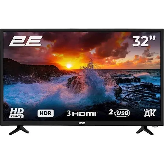 ტელევიზორი 2E 2E-32D3, 32", HD, USB, HDMI, Black  - Primestore.ge