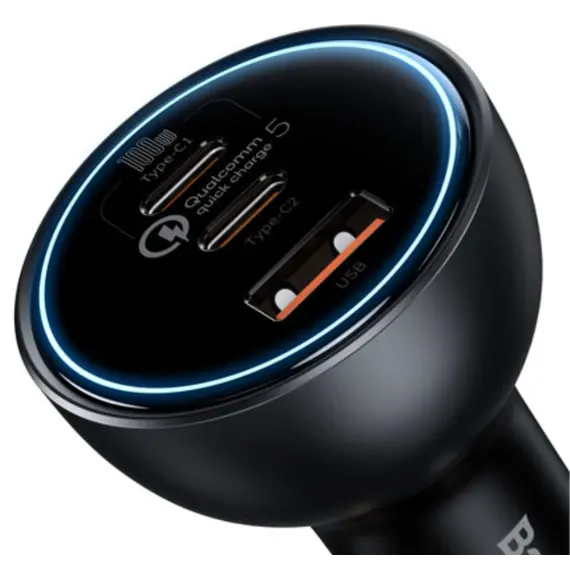 Car charger Baseus Qualcomm Quick Charge 5 Technology Multi-Port Fast Car Charger With Cable TZCCZM-0G, 5 image