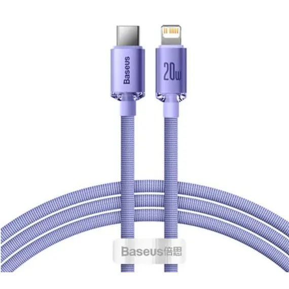 კაბელი Baseus Crystal Shine Series Fast Charging Data Cable Type-C to IP 20W 1.2m CAJY000205  - Primestore.ge