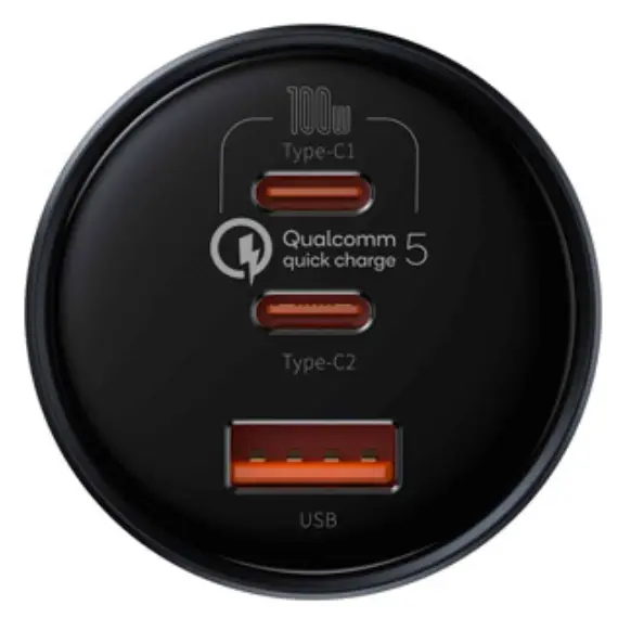 Car charger Baseus Qualcomm Quick Charge 5 Technology Multi-Port Fast Car Charger With Cable TZCCZM-0G, 4 image