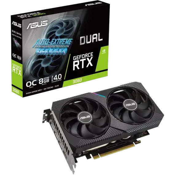 Video board ASUS DUAL-RTX3060-O8G//RTX3060,HDMI*1,DP*3,8G,D6