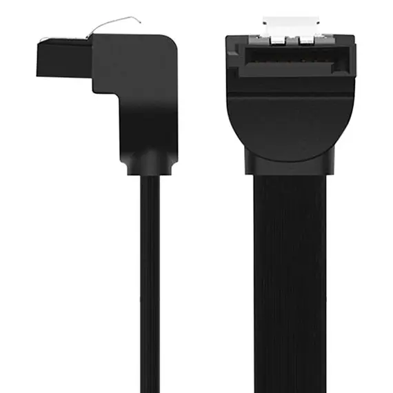 SATA cable US217 (30797) SATA 3.0 Data Cable 90° Elbow Black 0.5M, 3 image