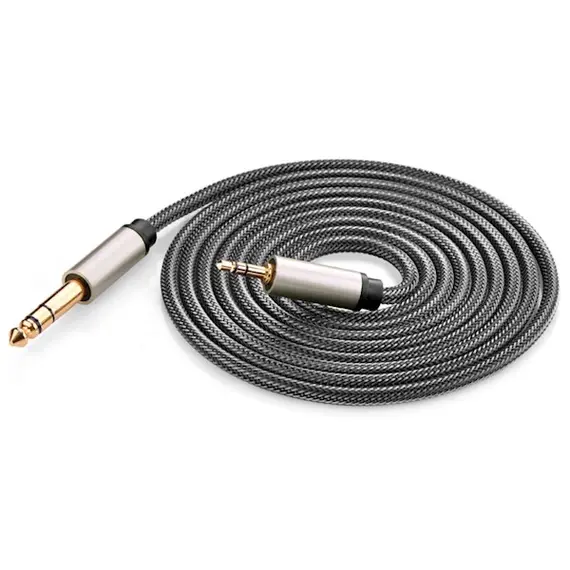 აუდიო კაბელი UGREEN AV127 (10629) 3.5mm to 6.35mm TRS Stereo Audio Cable 3m, Gray , 3 image - Primestore.ge