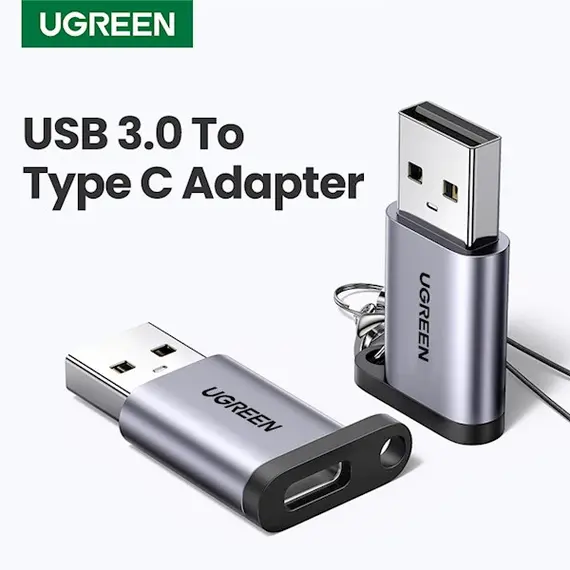 USB ადაპტერი UGREEN US276 (50533) USB3.0 to USB-C Adapter, Gray , 2 image - Primestore.ge