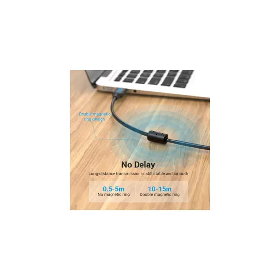 პრინტერის კაბელი VENTION COQBF USB 2.0 A Male to B Male Printer Cable 1M Black PVC Type , 2 image - Primestore.ge
