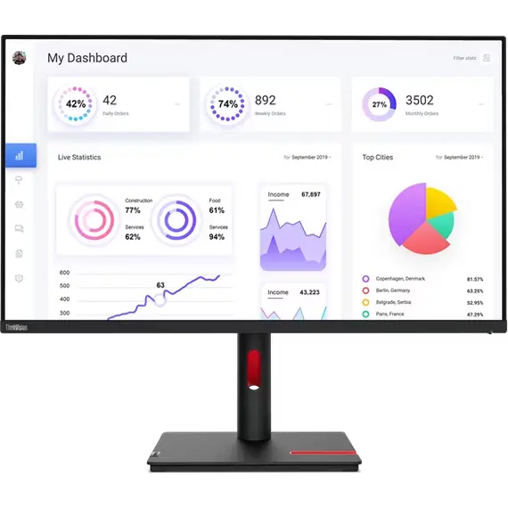 მონიტორი Lenovo 31.5" ThinkVision T32p-30 (63D2GAT1EU) - Raven Black  - Primestore.ge