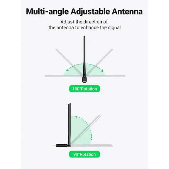 Wi-Fi ადაპტერი UGREEN CM496 (90339), Wifi Adapter, Black , 4 image - Primestore.ge