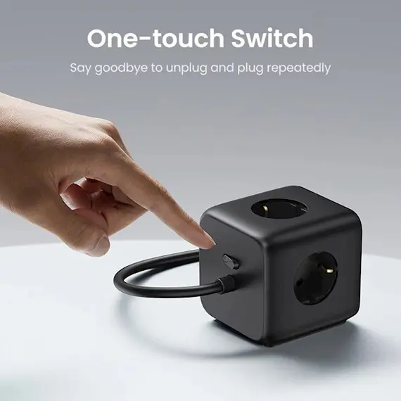 Power distributor UGREEN Charger Type-c CD268 (60113) Dignest, 65W, 3 Socket, USB-A, USB-C, 1.8m, Black, 3 image