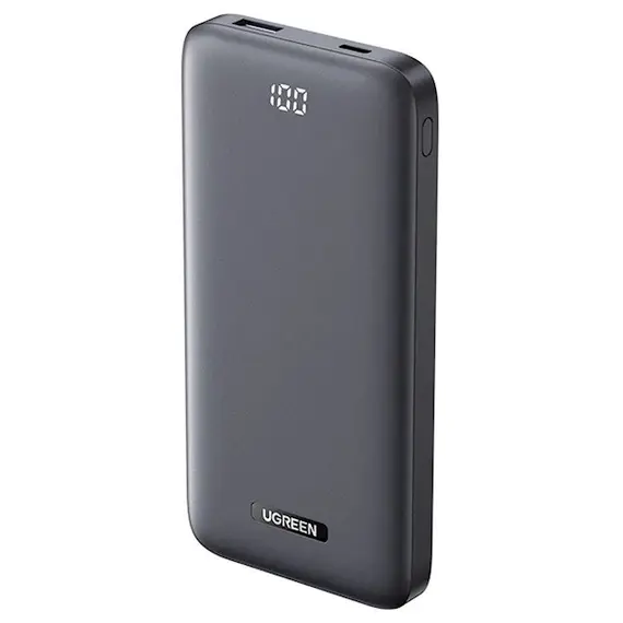პორტატული დამტენი UGREEN PB198 (60689), 10000mAh, USB-C, Type-c, USB-A, Power Bank, Gray  - Primestore.ge