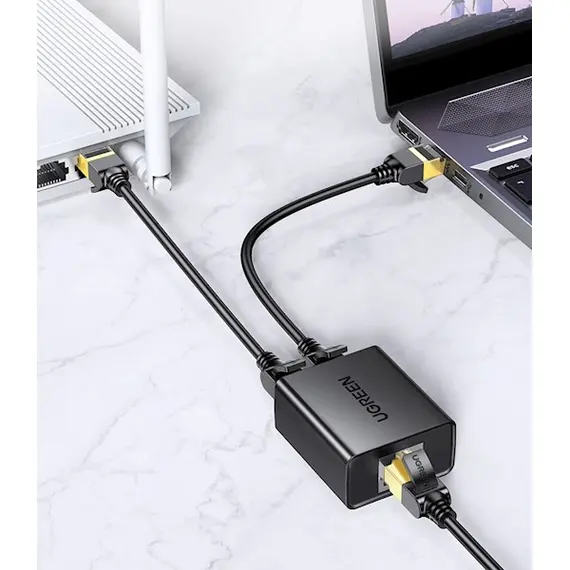 RJ45 ადაპტერი UGREEN CM210 (50923) RJ45 Splitter Adapter, 2 Pack, Black , 3 image - Primestore.ge
