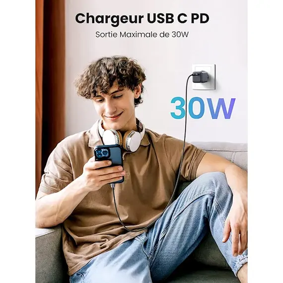 დამტენი UGREEN CD319 (90666) Nexode, 30W, Single port, USB-C, Type-c, Space Gray , 2 image - Primestore.ge