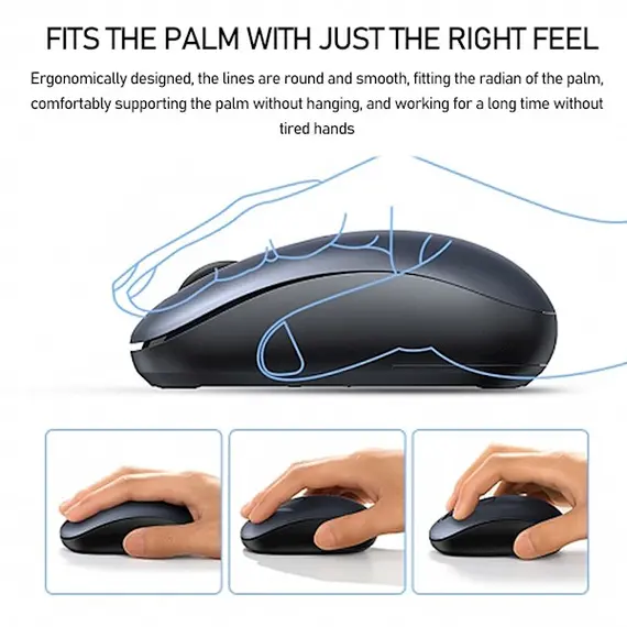 მაუსი UGREEN MU105 (90550), Wireless, USB, Mouse, Blue , 2 image - Primestore.ge