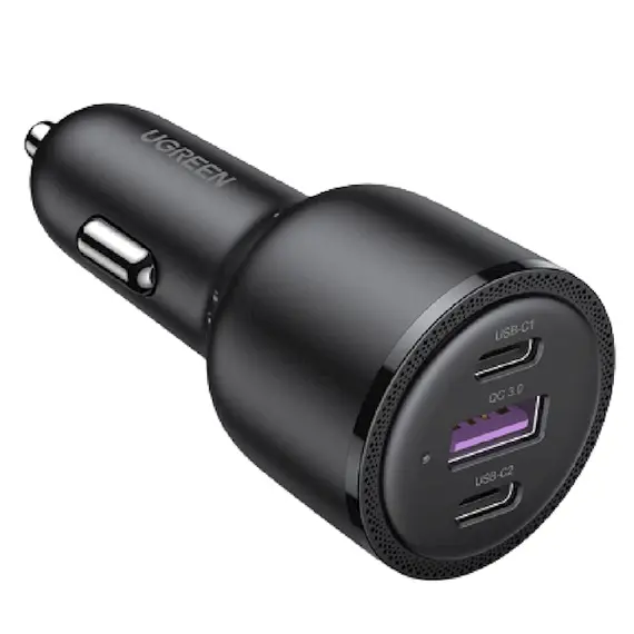 მანქანის დამტენი UGREEN CD239 (20467), 69W, USB, 2xUSB-C, Type-c Black  - Primestore.ge