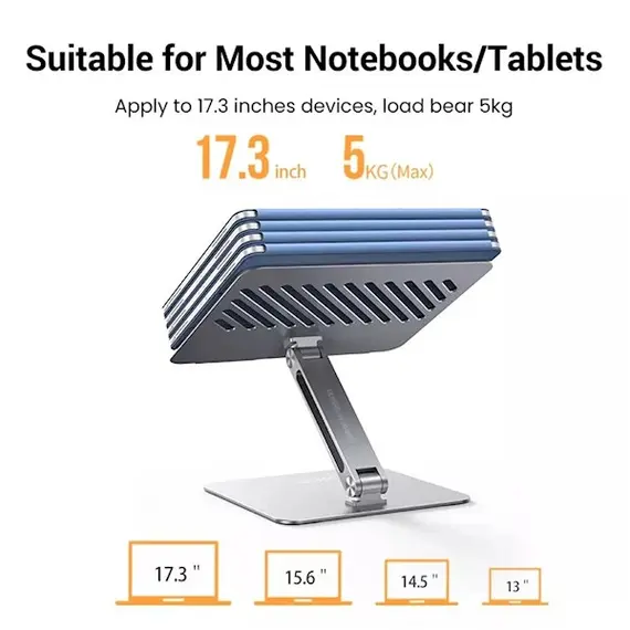 ნოუთბუქის სადგამი UGREEN LP339 (40291), Laptop Stand, Silver , 4 image - Primestore.ge