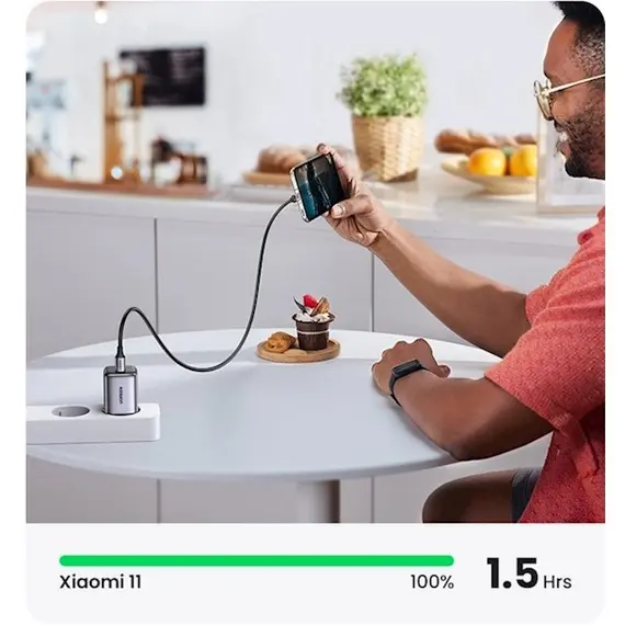 დამტენი UGREEN CD318 (90664) Nexode Mini, 20W, Single port, USB-C, Type-c, Black , 4 image - Primestore.ge