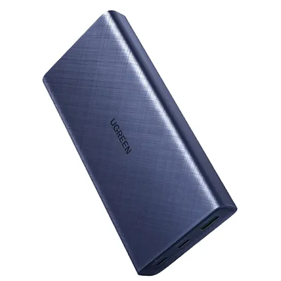პორტატული დამტენი UGREEN PB165 (80304), 20000mAh, USB-C, Type-c, USB-A, Power Bank, Blue  - Primestore.ge