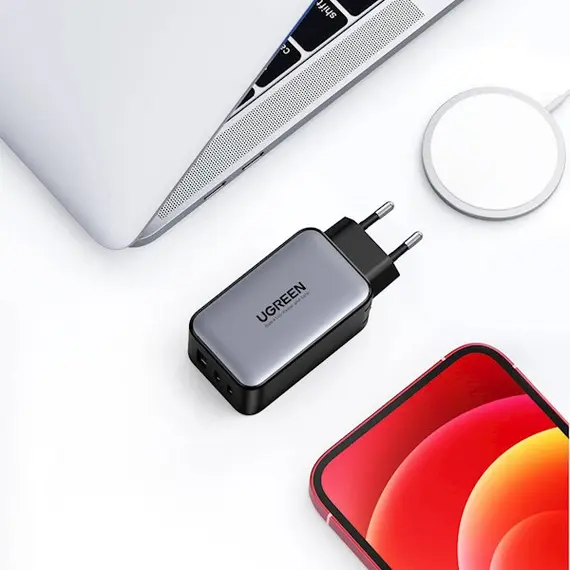 დამტენი UGREEN CD244 (10335), 65W, 2xUSB-C, Type-c, USB, Space Gray , 3 image - Primestore.ge