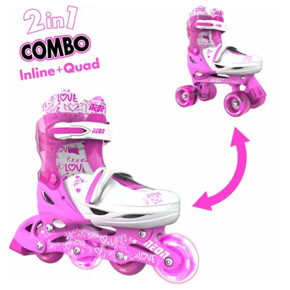 საბავშვო როლიკები 2 IN 1 NEON COMBO CYBER SKATES NT31P4 (34-37)  - Primestore.ge