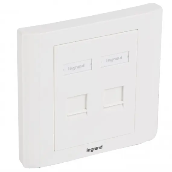Connector LEGRAND KEYSTONE FACEPLATE RJ45 LINKEO 2 PORTS