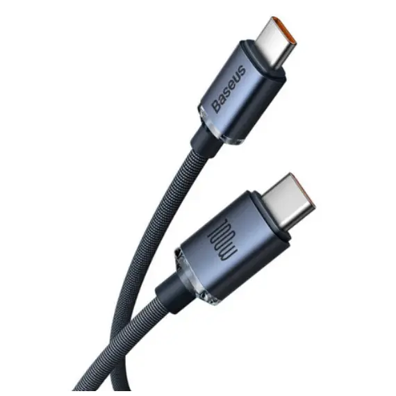 კაბელი Baseus Crystal Shine Series Fast Charging Data Cable Type-C to Type-C 100W 1.2m CAJY000601 , 2 image - Primestore.ge
