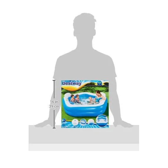 Inflatable pool Bestway Pentagon Vinyl Family Fun Pool 2.13mx2.06mx69cm 54153, 6 image
